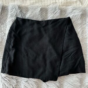 Abercrombie & Fitch Scarlett Linen-Blend Wrap Mini Skort